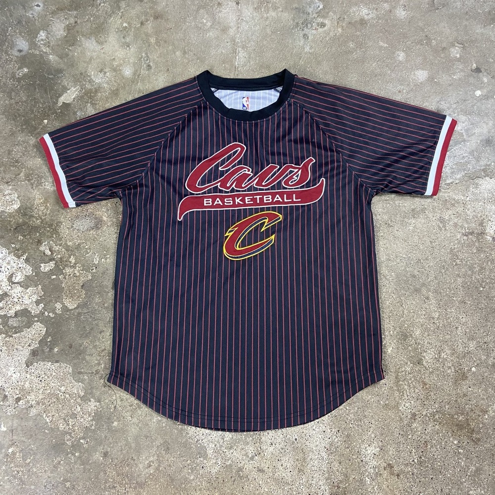 NBA Cleveland Cavaliers Warm Up Jersey Size Large Black Pinstripe #70 Basketball